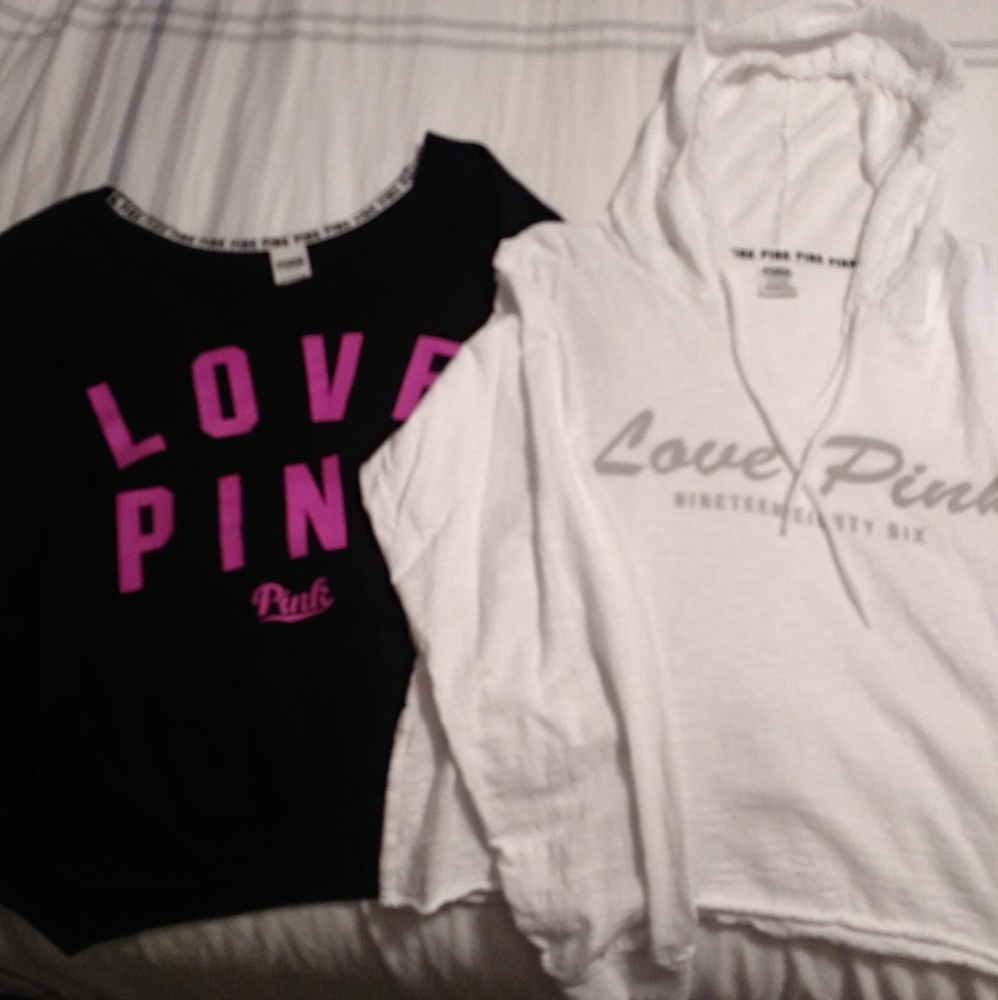 VS PINK 2 long sleeved shirts